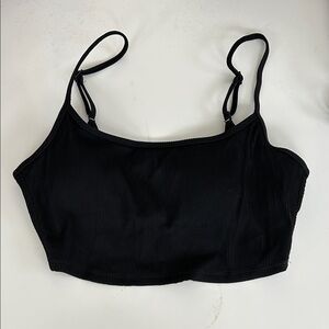Aerie black scoop style ribbed bikini top